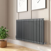 Anthracite Horizontal 2 Column Traditional Radiator 600 x 1010mm - Nambi