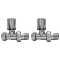 Chrome Round Straight Radiator Valves -  For Pipework Which Comes From The Floor