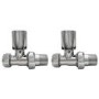 Chrome Round Straight Radiator Valves -  For Pipework Which Comes From The Floor