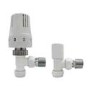 White Thermostatic Angled Radiator Valves