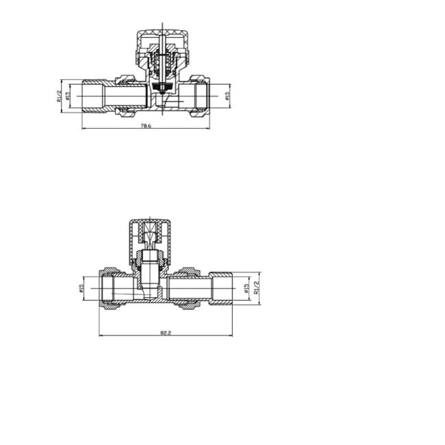 Chrome Thermostatic Straight Radiator Valves