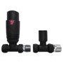 Matt Black Thermostatic Straight Radiator Valves