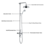 Chrome Traditional Thermostatic Mixer Shower Set with Slide Rail Kit & Hand Shower - Camden