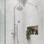 Chrome Traditional Thermostatic Mixer Shower Set with Slide Rail Kit & Hand Shower - Camden