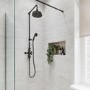 Black Traditional Thermostatic Mixer Shower Set with Slide Rail Kit & Hand Shower - Camden