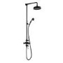 Black Traditional Thermostatic Mixer Shower Set with Slide Rail Kit & Hand Shower - Camden