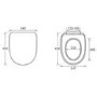 White Square Soft Close Toilet Seat with Quick Release - Evan