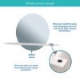 Round Backlit Heated Bathroom Mirror with Lights & White Shelf 500mm - Ersa