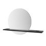 Round LED Bathroom Mirror with Black Shelf - 50cm - Ersa