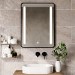 Rectangular Black Heated Bathroom Mirror with Lights 600 x 800mm - Lepus