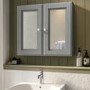 Double Door Grey Mirrored Bathroom Cabinet 667 x 600mm - Westbury