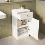 Single Door White Freestanding Storage Cabinet 400 x 818mm - Westbury