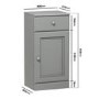 Single Door Light Grey Freestanding Storage Cabinet 400 x 818mm - Westbury