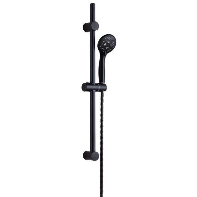 Black Single Outlet Thermostatic Mixer Shower Set with Hand Shower - Arissa