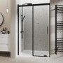 Black 8mm Glass Frameless Sliding Shower Door 1200mm - Aqulia