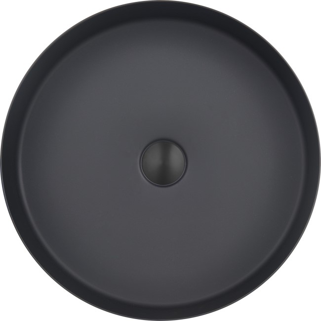 Stainless Steel Black Round Countertop Basin 400mm - Zorah