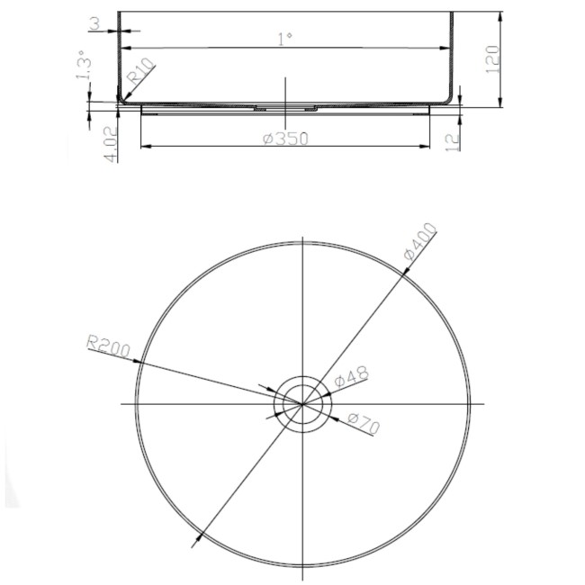 Stainless Steel Black Round Countertop Basin 400mm - Zorah