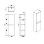 Double Door White Wall Hung Tall Bathroom Cabinet 400 x 1400mm - Pendle