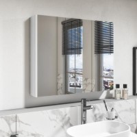 3 Door White Mirrored Bathroom Cabinet 800 x 650mm - Pendle