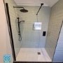 Walk In Shower 700mm Black Frameless with Wall Support Bar - Corvus