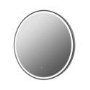 Round Black Heated Bathroom Mirror with Lights 600mm - Antares