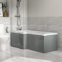 Wooden Light Grey L Shape Front Bath Panel - Pendle