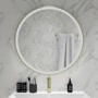 Round Brass Heated Bathroom Mirror with Lights 800mm - Antares