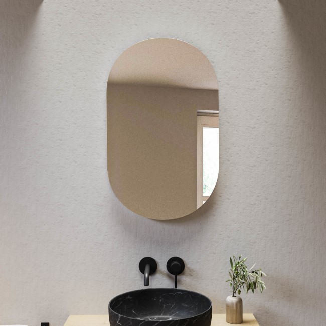 Oval Backlit Heated Bathroom Mirror with Lights 500 x 800mm - Irena