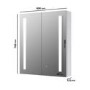 Double Door Chrome Mirrored Bathroom Cabinet with Lights 600 x 700mm - Capricorn