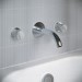 Chrome Wall Mounted Bath Mixer Tap with Marble Handle - Lorano