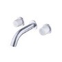 Marble Chrome Wall Mounted Bath and Wall Mounted Basin Tap Set - Lorano