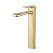 Tall Brushed Brass Mono Basin Mixer Tap - Meko