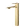 Tall Brushed Brass Mono Basin Mixer Tap - Meko