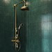 Brushed Brass Traditional Thermostatic Mixer Shower Set with Slide Rail Kit & Hand Shower - Camden