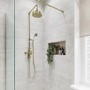 Brushed Brass Traditional Thermostatic Mixer Shower Set with Slide Rail Kit & Hand Shower - Camden