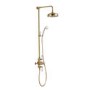 Brushed Brass Traditional Thermostatic Mixer Shower Set with Slide Rail Kit & Hand Shower - Camden