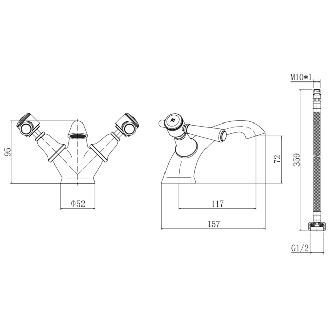 Gold Mono Basin Mixer Tap - Helston