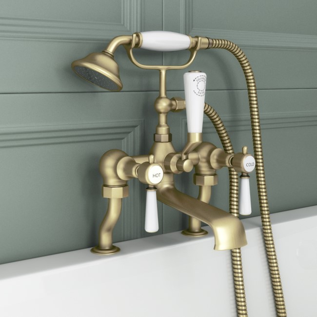 Gold Bath Shower Mixer Tap - Helston