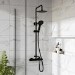 Black Thermostatic Bar Mixer Shower Set with Slide Rail Kit & Hand Shower - Arissa