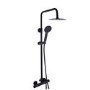 Black Thermostatic Bar Mixer Shower Set with Slide Rail Kit & Hand Shower - Arissa