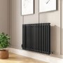 Black Horizontal 2 Column Traditional Radiator 600 x 830mm - Nambi