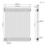 Black Horizontal 2 Column Traditional Radiator 600 x 830mm - Nambi