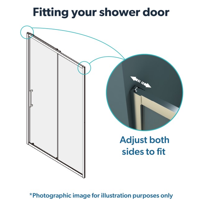 1200mm Chrome Sliding Shower Door 6mm Glass - Carina