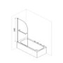 Chrome Hinged Shower Bath Screen with Towel Rail 1450 x 800mm - Taurus