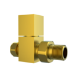 Brushed Brass Square Straight Radiator Valves - For Pipework Which Comes From The Floor