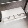 1200mm White Wall Hung Countertop Shelves - Lugo