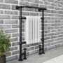 White and Black Traditional Column Radiator with Towel Rail 952 x 659mm - Regent