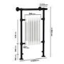 White and Black Traditional Column Radiator with Towel Rail 952 x 659mm - Regent