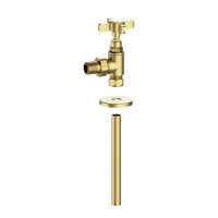 Brushed Brass Traditional Angled Radiator Valves