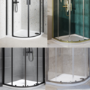 800mm Non Slip White Stone Resin Quadrant Shower Tray  - Pearl